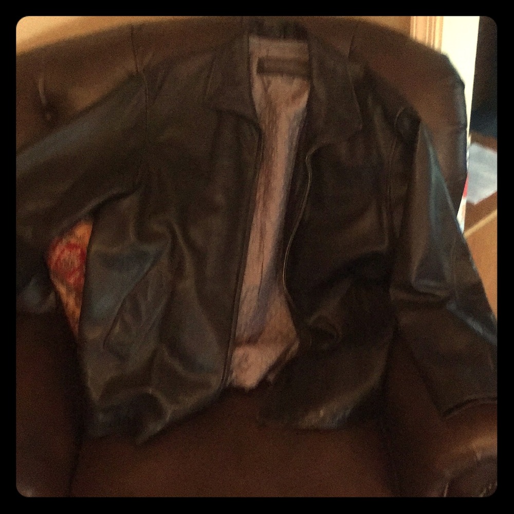 Le collezioni structure brown leather jacket